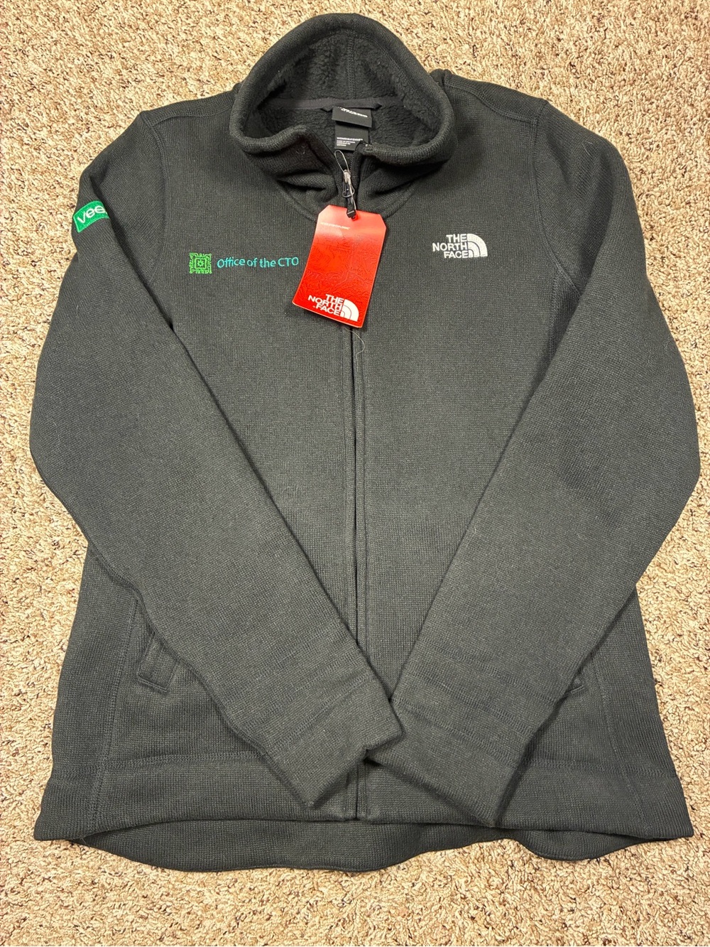 The North Face Company Logo Zip Up Fleece Jacket